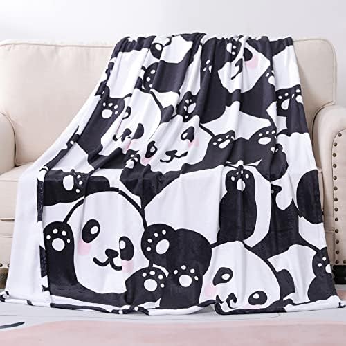  Sviuse Panda Throw Blanket Flannel Fleece Blanket Cartoon Panda Pattern Lightweight Throw For Bed Sofa Travel Kids Teens Birthday Gifts For Panda Lovers (Panda 7, (50" X 60")