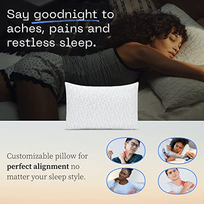  - 2 Pack Original Loft Pillows And 2 Pack Lulltra Zippered Pillow Protector Covers Bundle (Queen)