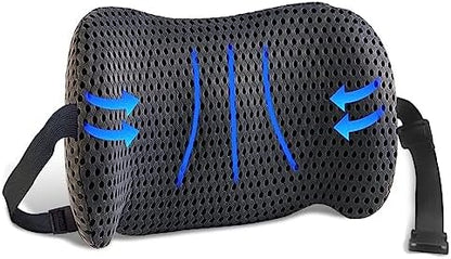  TTKXT Lumbar Support Pillow For Car For Low Back Pain Relief With Adjustable Straps.Memory Foam Lower Back Pillow For Bed, Office Chair, Gaming Chair, Recliner Improve Posture (Black)