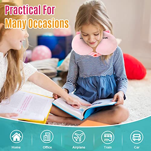  SpecialYou Kids Unicorn Travel Neck Pillow For Airplane, Car, Train Neck Support For Sleeping Resting, Soft Memory Foam Insert And Cute Pink Unicorn Animal Plush Pillow Cover Chirldren Gifts