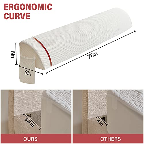  Jakoola Bed Wedge Pillow Stopper Mattress Filler Pillow For Gap Between Mattress And Headboard Sideboard King Size 76” X 8” X 6”