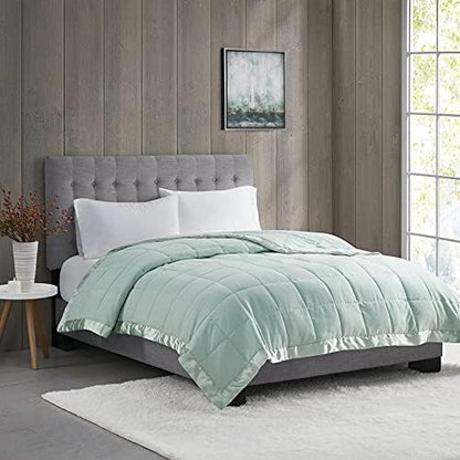  Madison Park Windom Down Alternative Blanket, Premium 3M Scotchgard Moisture Wicking Treatment, Lightweight And Soft Bed Cover For Summer, Diamond Cream Full/Queen