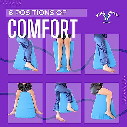 Knee And Ankle Pillow Medium 4" Thick The Pillow You Need! - Sleepwell With A Truly Blissful Experience - Comfort For All Ages – Lumbar, Ankle And Back Support For Everyone.