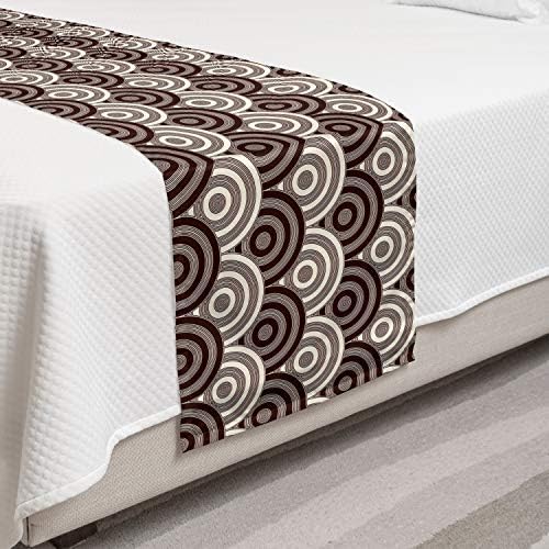  Ambesonne Nautical Bed Runner, Pastel Toned Sea Shell Starfish Mollusk Seahorse Coral Reef Motif Design, Decorative Accent Bedding Scarf For Hotels Homes And Guestrooms, Tan Turquoise White