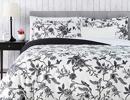  Rust Orange Floral Duvet Comforter Cover Bedding Set Queen Size - Floral Print 3-Piece Set Lightweight Elegant Aesthetic Microfiber Bedcover - Soft Machine Wash Breathable Stain Resistant