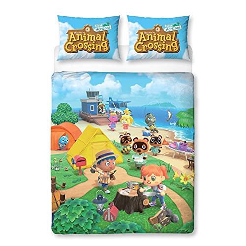  Official Double Duvet Cover | Reversible Two Sided Beach Design | Polycotton Fun Bedding With Matching Pillow Case, Multi Coloured, 200 X 135cm (Double Duvet)