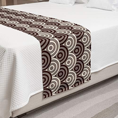  Ambesonne Nautical Bed Runner, Pastel Toned Sea Shell Starfish Mollusk Seahorse Coral Reef Motif Design, Decorative Accent Bedding Scarf For Hotels Homes And Guestrooms, Tan Turquoise White