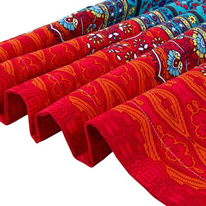  Exotic Striped Bohemia Pillow Shams Queen Size 2 Pieces,100% Brushed Cotton Thick Boho Pillow Cases Bohemian Pillow Covers,19" X 29"
