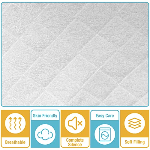  Ssinet Mattress Pad Cover For Halo Bassinest/Ingenuity Bassinet/4moms Bassinet Mattress, Waterproof Bamboo Terry Bassinet Mattress Protector With Elastic Bed Skirt, 30"×18" White