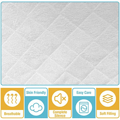  Ssinet Mattress Pad Cover For Halo Bassinest/Ingenuity Bassinet/4moms Bassinet Mattress, Waterproof Bamboo Terry Bassinet Mattress Protector With Elastic Bed Skirt, 30"×18" White