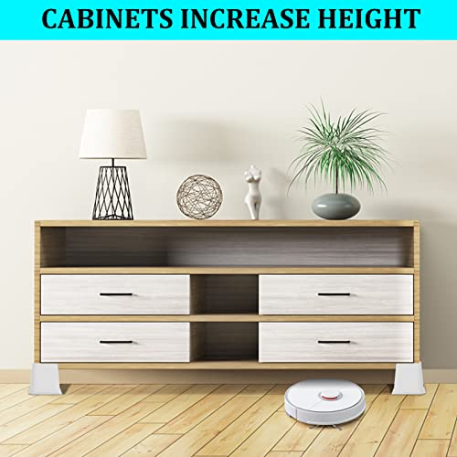  USION Bed Risers Oversized, 6 Inch Lift, Set Of 4 Furniture Risers, Up To 5000lbs, Table Riser, Risers For Bed Frame, Bed Height Risers, Bed Raiser, Bed Frame Riser, Desk Risers (White)