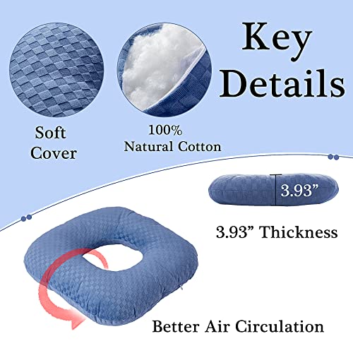  Wuronsa Donut Pillow For Tailbone Pain Relief Seat Cushion, Orthopedic Hemorrhoid Pillow, Postpartum Pregnancy Pressure Ulcer Pillow, Sitting Pressure Relief, For Home, Office, And Car (Blue)