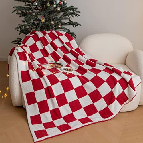 Ltra-Soft Checkered Blanket Microfiber Sage Green Checkerboard Blanket Reversible, Plaid Cozy Fuzzy Chessboard Throw Blanket Plush For Bed Couch Sofa (Sage Green, 51"x63")