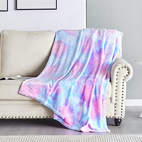 DANGTOP Faux Fur Throw Blanket, Tie Dye Fluffy Blanket, Super Soft Rainbow Blanket For Girls, Luxury Cozy Warm Plush Thick Sherpa Throws For Bed Couch Living Room (Rainbow, 59x79 Inches)