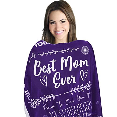  Mom Blanket, For Mom, Birthday Gifts For Mom From Daughter Or Son, Best Mom Ever Gift Blanket, Mom Gifts For Mother's Day, I Love You Mom Unique Birthday Gift