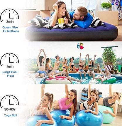  Electric Air Pump For Inflatables - Air Mattress Pump For Bed - Portable Quick Fill Inflator Deflator For Inflatable Airbed,Blow Up Pool, Raft, Boat, Floats, Toy, Swimming Rings (AC 110 Volt 130W )