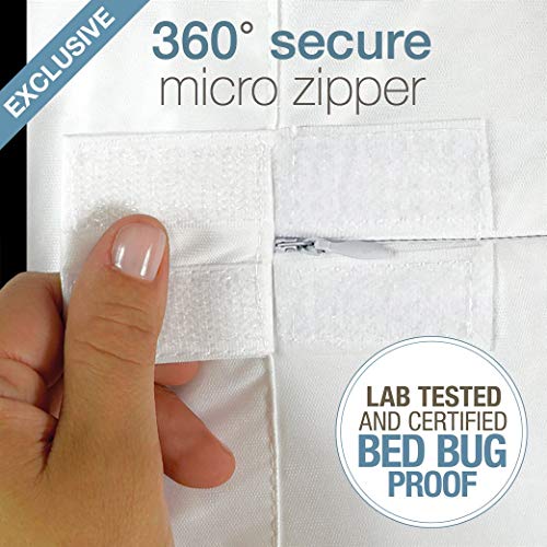  SafeRest Zippered Mattress Protector - Premium 9-12 Inch Waterproof Mattress Cover For Bed - Breathable & Noiseless Washable Mattress Encasement - Twin XL