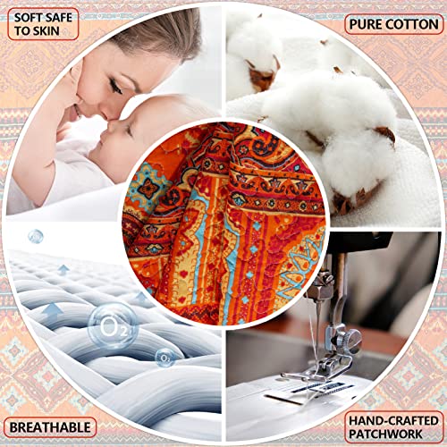  BEDIFANY 3 Pieces Boho Cotton Queen Size Quilt Sets,Soft Bedspread Queen Size Lightweight Quilted Coverlets Farmhouse Bedding Sets For Bed Decorations For All Seasons