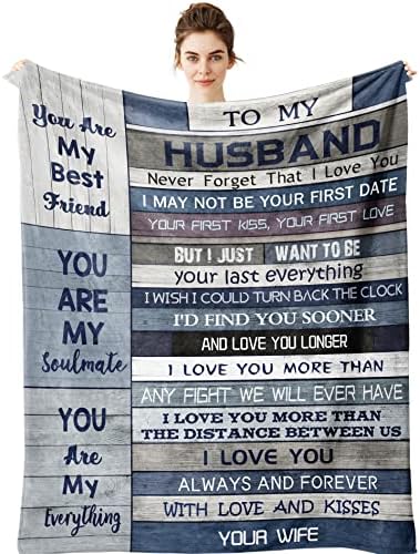  Wife Gifts From Husband Blanket - Gifts For Her Wife 60" X 50" Blankets - I Love You Romantic Gifts For Women - Cool Birthday Gifts For Wife - Valentines Anniversary Wedding Gift Ideas