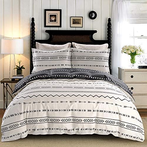  King Size Hotel Collections Super Soft Egyptian Cotton 3 Piece Modern Bedding Medallion Damask Duvet Cover Set-1000-Thread-Count Bedding Set 1 Duvet Cover And 2 Pillow Shams