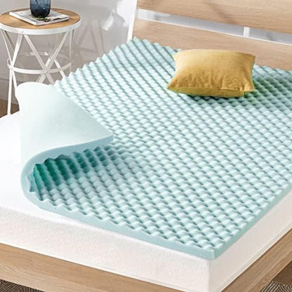  Best Price Mattress 2 Inch Egg Crate Memory Foam, Cooling Gel Infusion, Twin Mattress Topper, Blue (ECMF-GM2T)