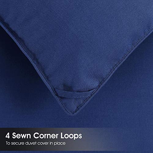  EDILLY All Season Twin Size Comforter For College Girls/Boys Soft Quilted Down Alternative Comforter Reversible Duvet Insert With Corner Tabs,Fluffy,64 By 88 Inches,Navy Blue