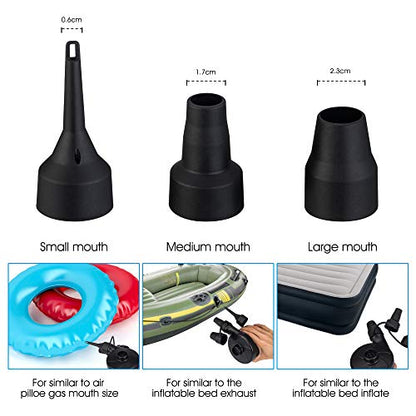  Battery Powered Air Mattress Pump, Electric Quick-Fill Blower Portable Inflator Deflator For Inflatables Raft Bed Boat Pool Toy, Black