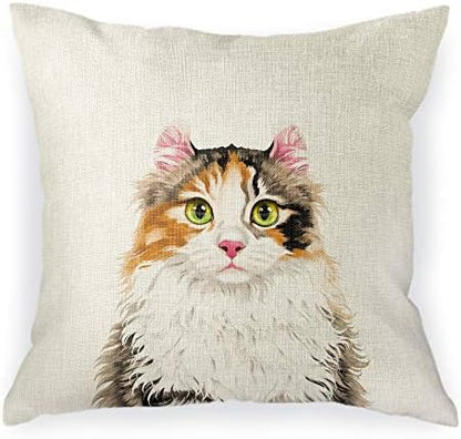  WIRESTER Sofa Pillow Case, Decorative Throw Pillow Cushion Cover For Home Office 18 X 18 Inch, Cute Tuxedo Cat