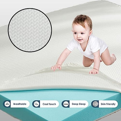  3 Inch Gel Infused Memory Foam Mattress Topper Queen Size, High Density Cooling Ventilated Design Memory Foam Bed Toppers-Ultra Plush Mattress Toppers With Bamboo Cover