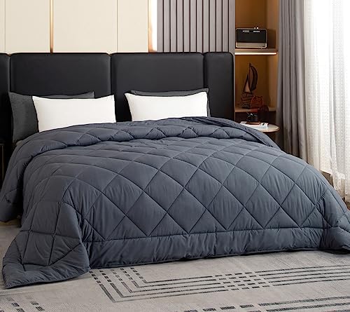  GOHOME 120x98 Oversized King Comforter All Season Extra Large King Size Microfiber Comforter Quilted Down Alternative Duvet Insert With 8 Corner Tabs
