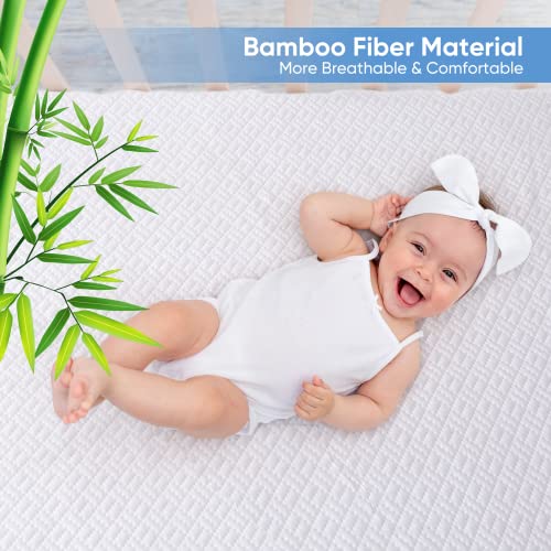  100% Waterproof Mattress Protector Queen Size, Bamboo Mattress Cover 3D Air Fabric Cooling Mattress Pad Cover Smooth Soft Breathable Noiseless Washable, 8''-21'' Deep Pocket