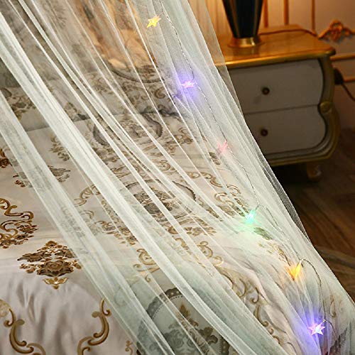  Jolitac Bed Canopy Lace Mosquito Net For Girls Beds, Unique Princess Play Tent Mesh Canopies Large Lace Dome Curtain Drapes Home & Travel (Green)