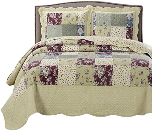  Royal Hotel Bedding Jewel Oversized Coverlet Set, Luxury Printed Design Quilt, Bedspread Set - Filled Quilts - Fits Pillow Top Mattresses - 3PC Set - King/California King Size