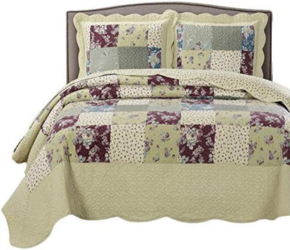  Royal Hotel Bedding Jewel Oversized Coverlet Set, Luxury Printed Design Quilt, Bedspread Set - Filled Quilts - Fits Pillow Top Mattresses - 3PC Set - King/California King Size