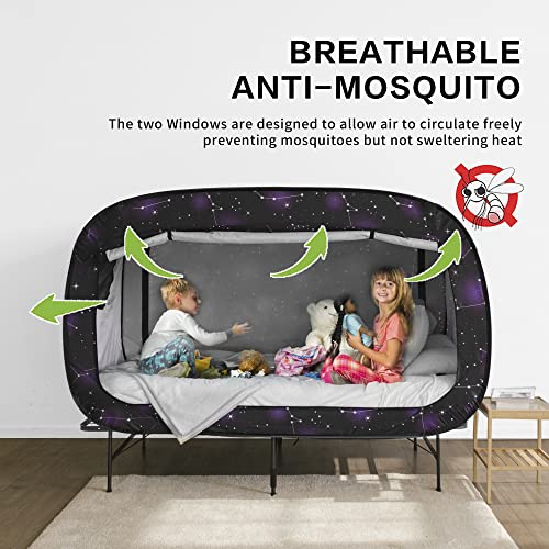  Op Up Privacy Tent For Indoor Use Bed Canopy For Sleeping Bed Tent Double Door With Mosquito Mesh Window