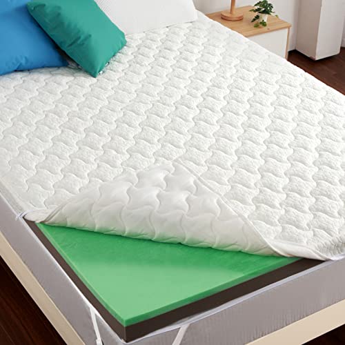  Twin Mattress Topper, Homhougo Medium Firm Memory Foam With Soft Pillow Top, 4-Inch Triple Layer Bed Topper For Pain Relief
