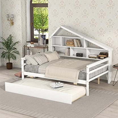  Merax Full Size Daybed, Wood Full Daybed Frame With Headboard, Full Size Sofa Bed, Perfect For Lounging, Sleeping Or Entertaining Guests, Espresso