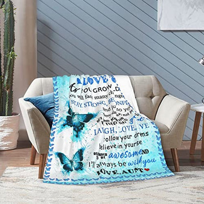  To My Niece From Aunt Throw Blanket Birthday Gifts Ultra-Soft Micro Fleece Blankets For Bed Couch Travel Beach 50"x60"