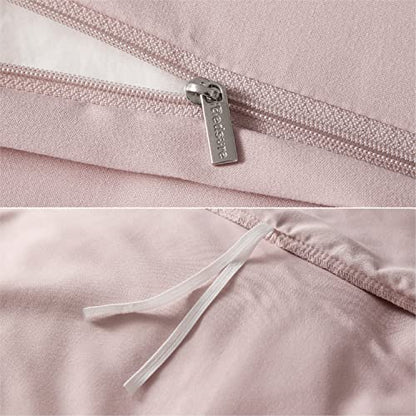  Bedsure Velvet Duvet Cover Set - Luxurious, Glossy Queen Duvet Cover Set, Pink Duvet Cover Queen With 2 Pillow Shams (Petal Pink, Queen, 90 X 90 Inches)