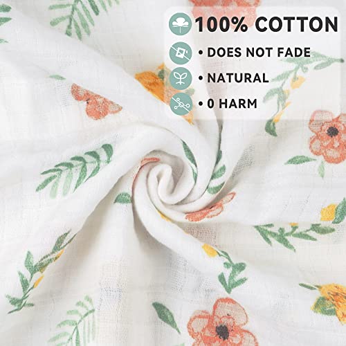  Viviland Swaddle Blanket, 100% Cotton Muslin Swaddle Blanket For Boys Girls, 4 Pack Baby Swaddle Blanket Muslin Swaddle Receiving Blanket For Newborn, Muslin Blanket Soft Silky Breathable, 47X47In