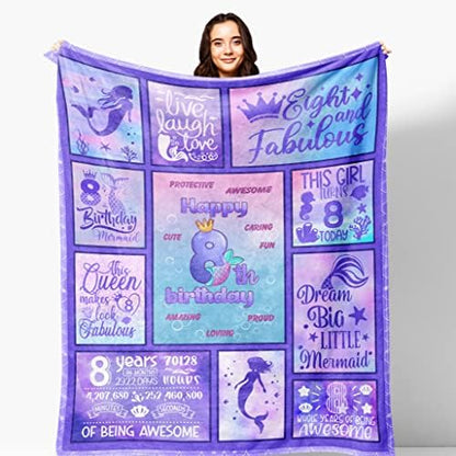  Henazin 9 Year Old Girl Gifts, Birthday Gifts For 9 Year Old Girl, Gifts For 9 Year Old Girls Blanket 50"X60", 9 Year Old Birthday Gifts For Daughter Granddaughter, 9th Birthday Decorations For Girl