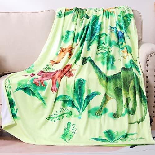  Dinosaur Throw Blanket, Dino Plush Fleece Kids Blanket Soft Cozy Cartoon Blankets With Jurassic Dinosaurs For Boys Gift For Kids Adults (Dinosaur 1, 50" X 60")