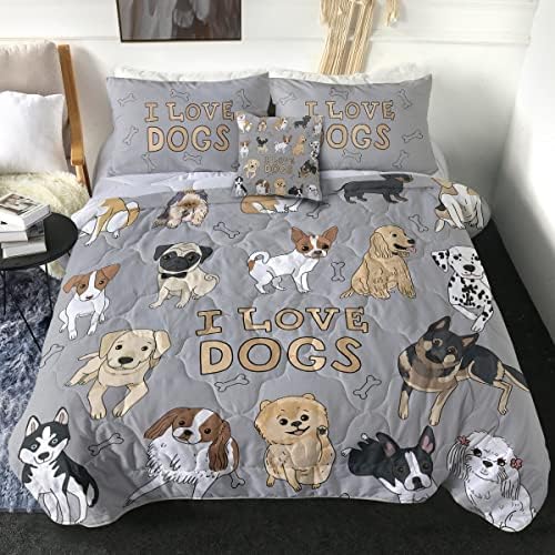  Sleepwish Gold Wolf Comforter Indian Wolf King Size Bed Set 3D Wolves Quilt Set 4 Piece Native American Wolf Bedding Sets With Comforter, Pillow Shams, Cushion Cover (King)