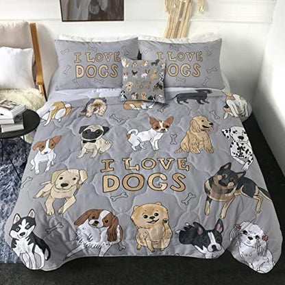  Sleepwish Gold Wolf Comforter Indian Wolf King Size Bed Set 3D Wolves Quilt Set 4 Piece Native American Wolf Bedding Sets With Comforter, Pillow Shams, Cushion Cover (King)