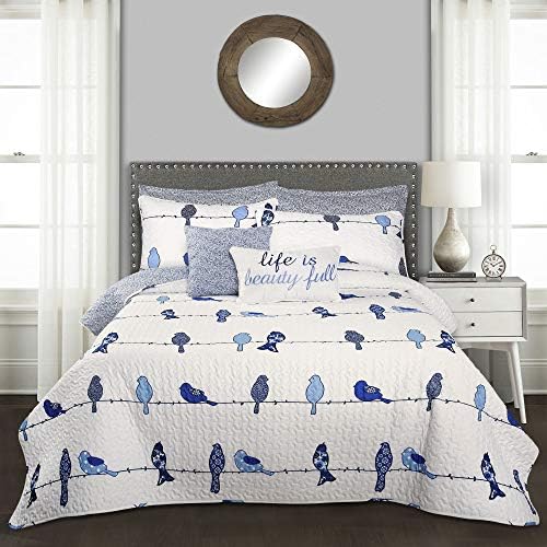  Rowley Birds Duvet 3 Piece Bedding Set With Floral Animal Bird Print, Full/Queen, Multi