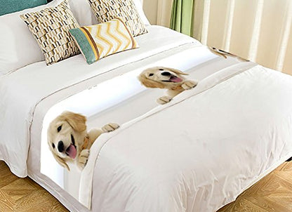  NNBZ Custom Labrador Retriever Bed Runner Cotton Bedding Scarf Bedding Decor 20x95 Inches