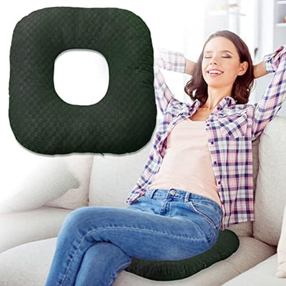  Vinban Stuffed Donut Pillow Seat Cushion | For Tailbone And Coccyx Pain, Hemorrhoids, Bed Sores, Pregnancy, Prostate, Surgery Recovery, Sitting Pressure Relief, For Home, Office And Car (Dark Blue)