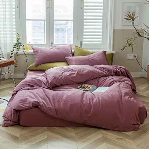  DONEUS Brick Red Duvet Cover Queen Size, 100% Jersey Knit Duvet Cover Set Solid Red Bedding Set Luxury Soft Comforter Cover 3 Pieces With Zipper Closure, 1 Duvet Cover 90x90 Inches And 2 Pillow Cases
