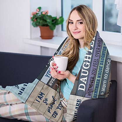  To My Daughter Blanket Gifts From Mom Dad, Valentine's Day Birthday Gifts For Daughter Gifts For Graduation Wedding Christmas Flannel Fleece Warm Cozy Lightweight Throw Blankets For Bed Sofa 50"x60"