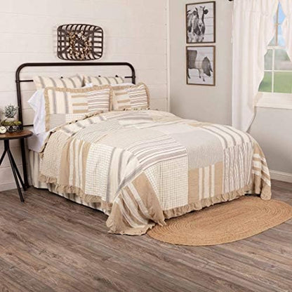  VHC Brands Boho & Eclectic Farmhouse Bedding-Grace White Sham, King (40488)